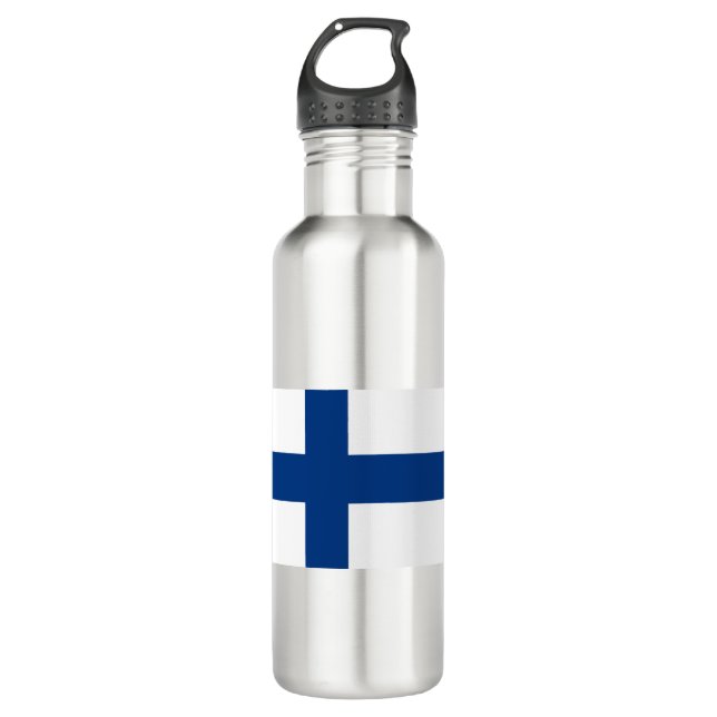 Bouteille D'eau Drapeau de la Finlande (Devant)