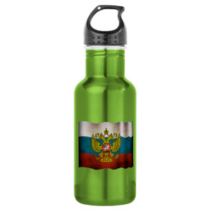 Bouteille D'eau Drapeau de la Russie qui flotte