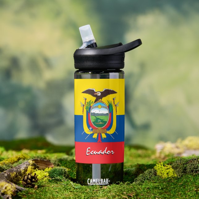 Bouteille D'eau Drapeau de l'Equateur, patriotique (Extérieur)