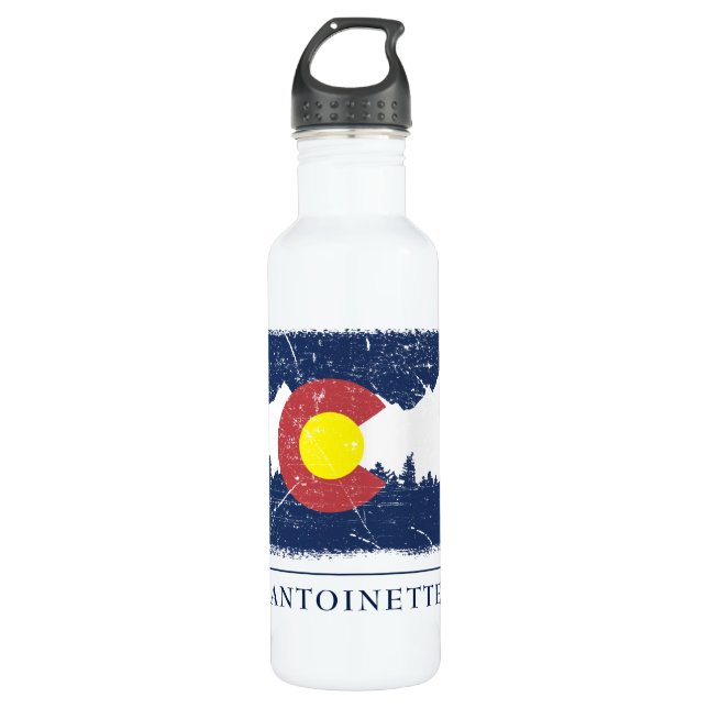 Bouteille D'eau Drapeau de l'État du Colorado (Devant)