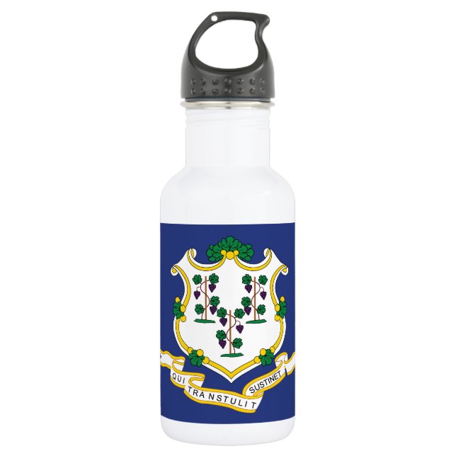 Bouteille D'eau Drapeau de l'État du Connecticut (Devant)