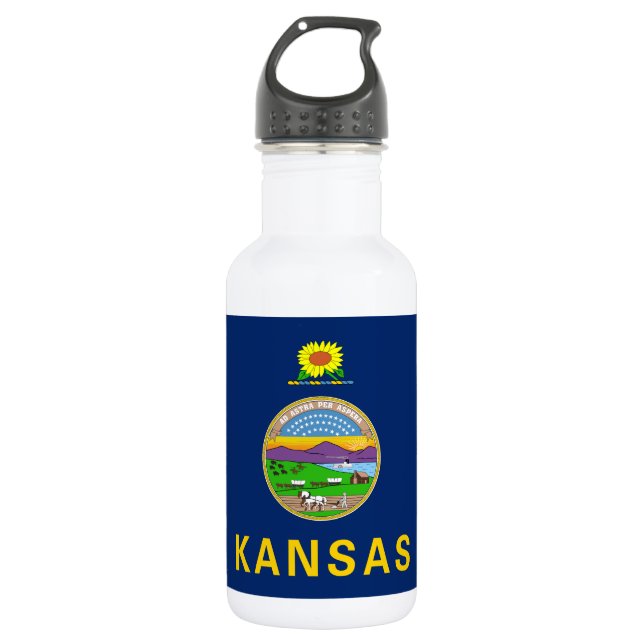 Bouteille D'eau Drapeau de l'État du Kansas (Devant)