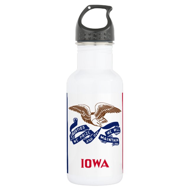 Bouteille D'eau Drapeau de l'Iowa (Devant)