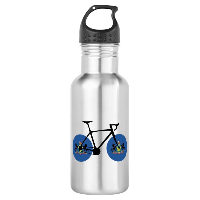 Bouteille D'eau Drapeau de Pennsylvanie à vélo (Devant)