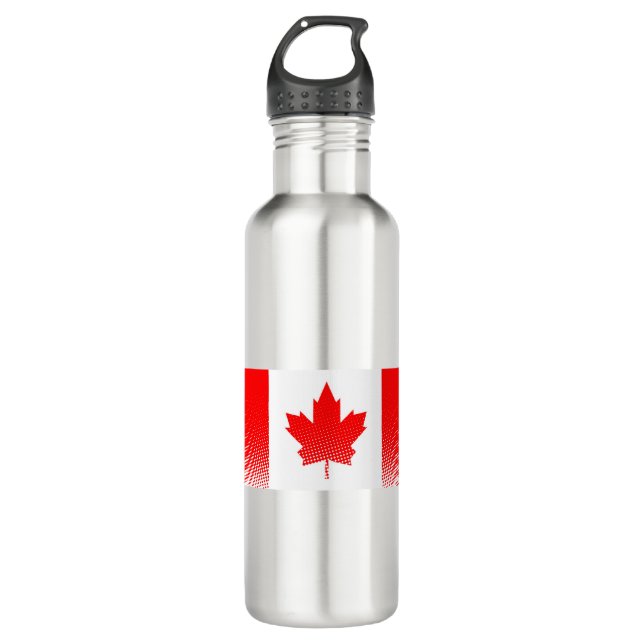 Bouteille D'eau Drapeau Du Canada À Effet Halfton (Devant)