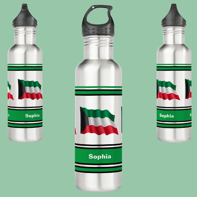 Bouteille D'eau Drapeau Du Koweït Personnalisé De Retour À L'École (Créateur téléchargé)