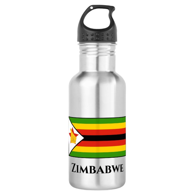 Bouteille D'eau Drapeau du Zimbabwe (Devant)