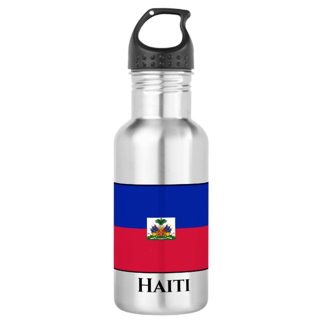 Bouteille D'eau Drapeau Haïti (Haïti) (Devant)