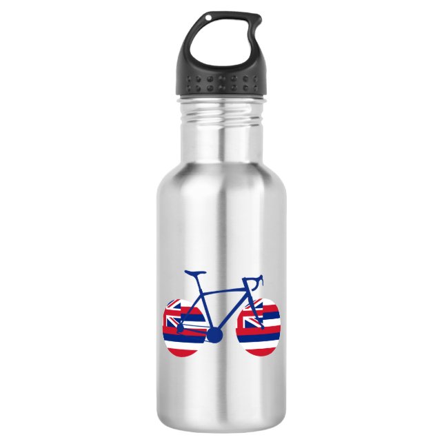 Bouteille D'eau Drapeau Hawaï à vélo (Devant)