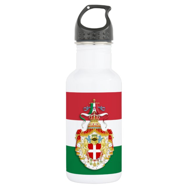 Bouteille D'eau Drapeau italien avec insigne du Royaume d'Italie (Devant)