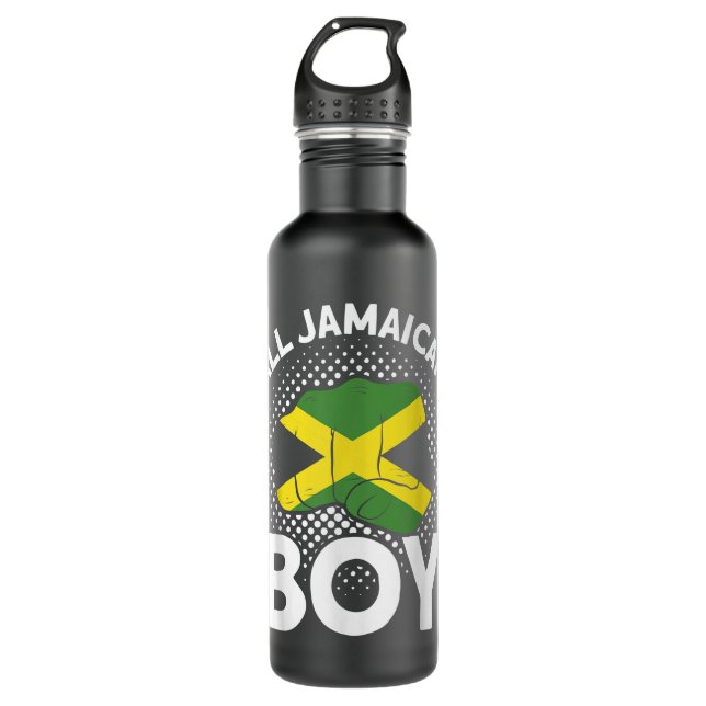 Bouteille D'eau Drapeau Jamaïcain All Jamaican Boy Jamaïque Souven (Devant)