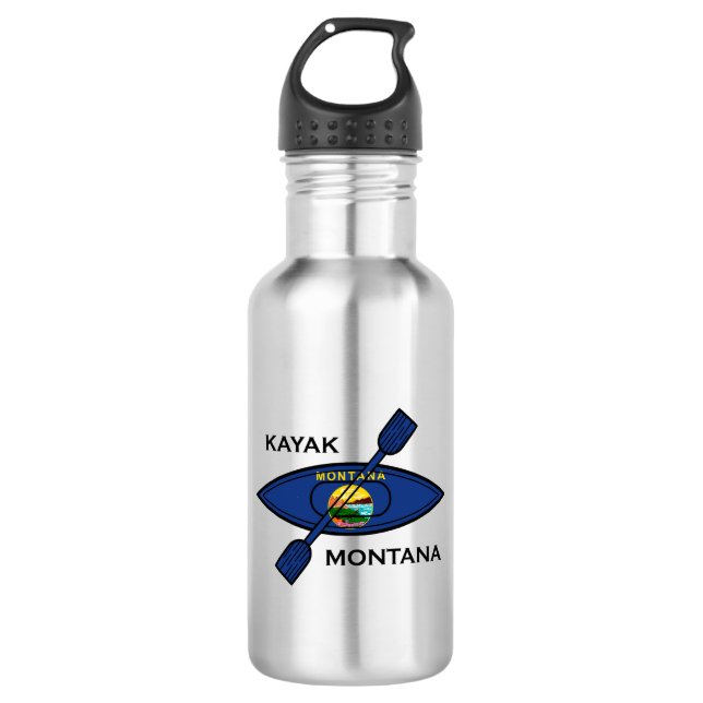 Bouteille D'eau Drapeau Kayak Montana (Devant)