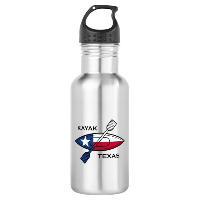 Bouteille D'eau Drapeau Kayak Texas (Devant)