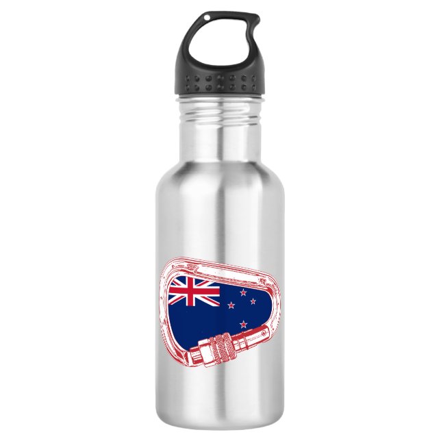 Bouteille D'eau Drapeau néo-zélandais Escalade carabiner (Devant)