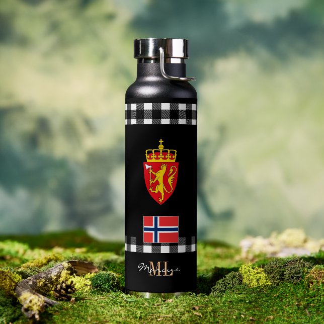 Bouteille D'eau Drapeau norvégien Patriotique Vacuum Isolé (Extérieur)