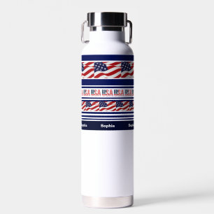 Bouteille D'eau Drapeau patriotique personnalisé (États-Unis) État
