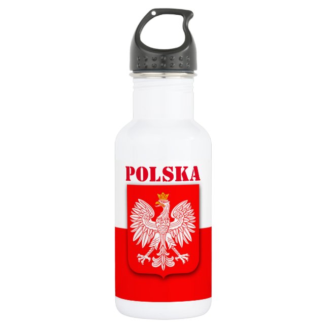 Bouteille D'eau Drapeau Polska Patriotic Football Soccer (Devant)