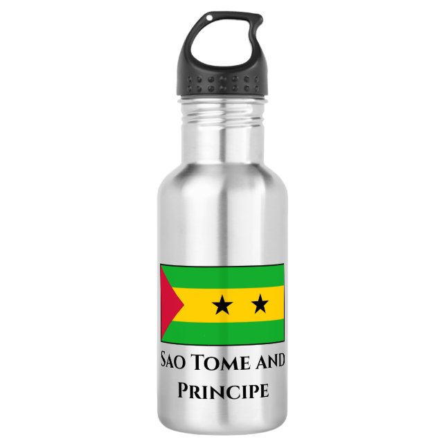 Bouteille D'eau Drapeau Sao Tomé-et-Principe (Devant)