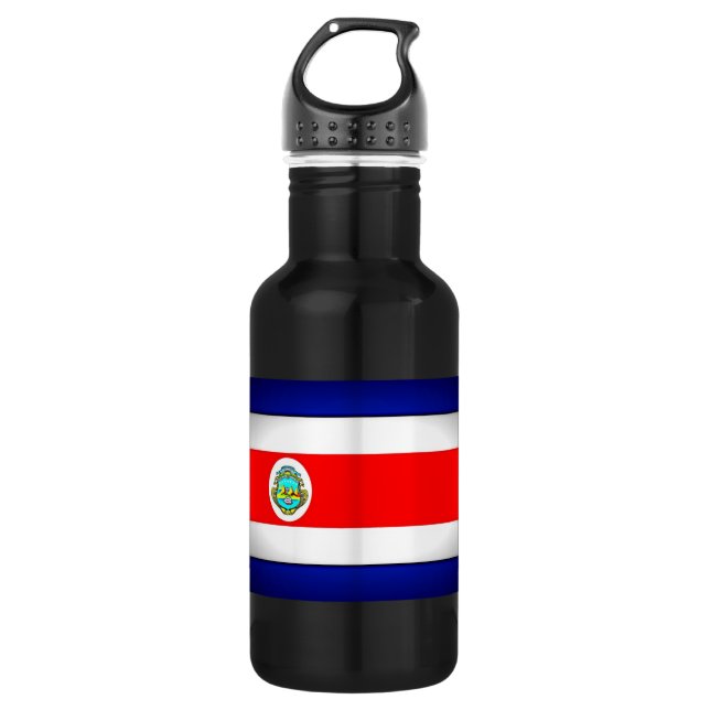 Bouteille D'eau Drapeau stylisé du Costa Rica (Devant)