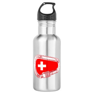 Bouteille D'eau Drapeau Suisse Escalade carabiner