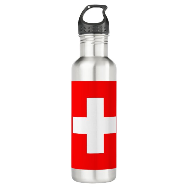 Bouteille D'eau Drapeau suisse (Suisse) (Devant)