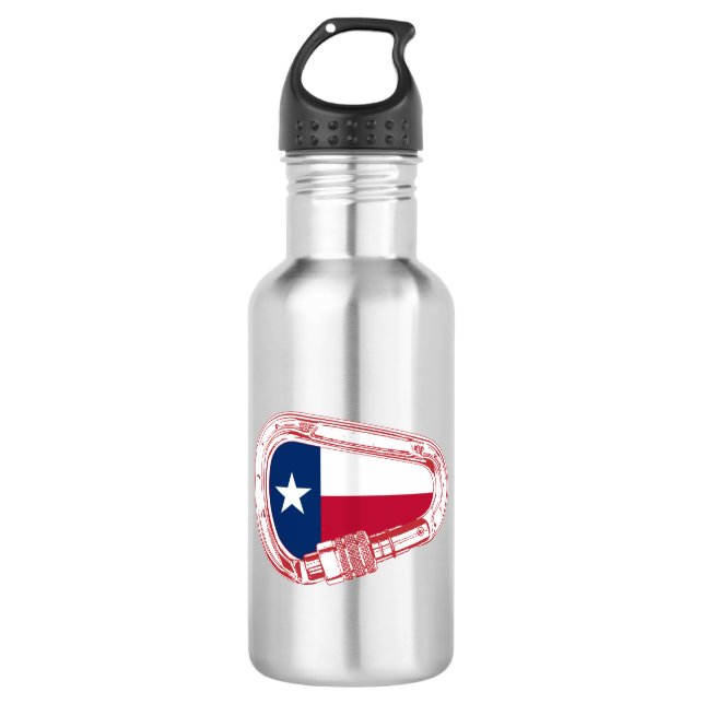 Bouteille D'eau Drapeau Texas Escalade carabiner (Devant)