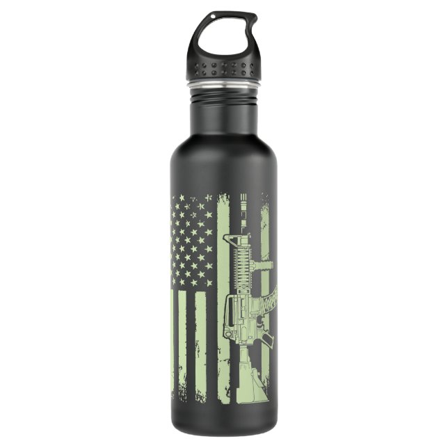 Bouteille D'eau Drapeau vétéran américain 55 (Devant)