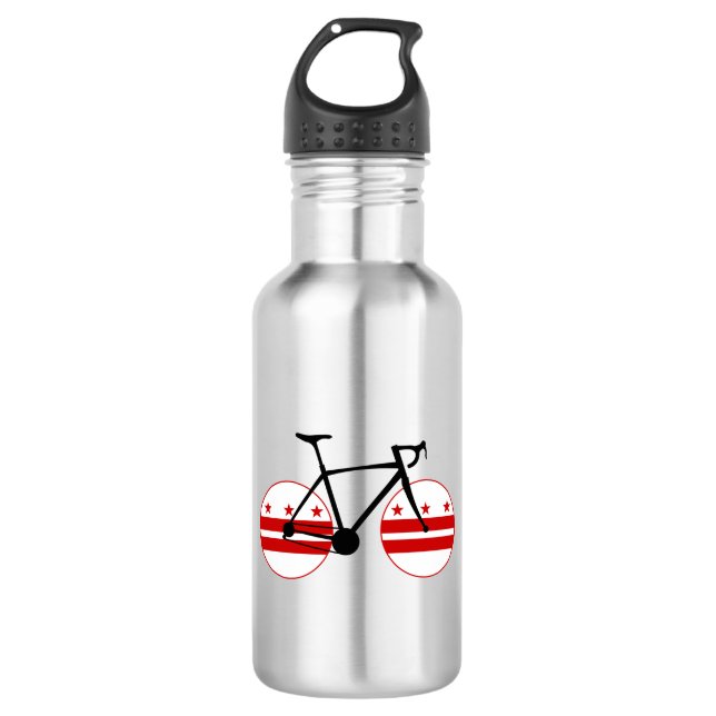 Bouteille D'eau Drapeau Washington D.C. Cyclisme (Devant)
