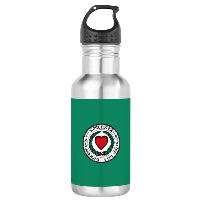 Bouteille D'eau Drapeau Worcester, Massachusetts Acier Inoxydable  (Devant)