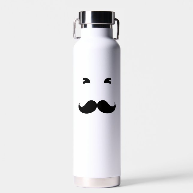 Bouteille D'eau Drôle Barbe Noire Faire Sourire Tout Le Monde (Avant)