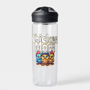 Bouteille D'eau Drôle Cartoon Chicks   Chicken Mom Personnalisé