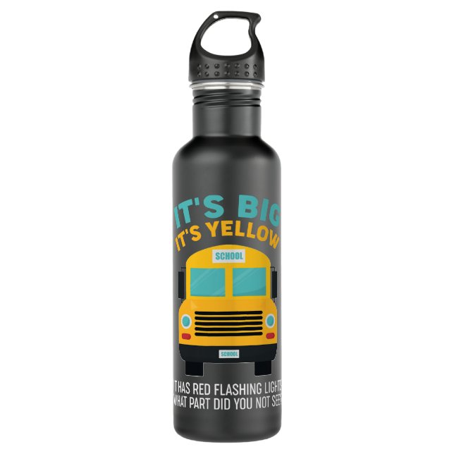 Bouteille D'eau Drôle Conducteur de bus scolaire don Quelle partie (Devant)