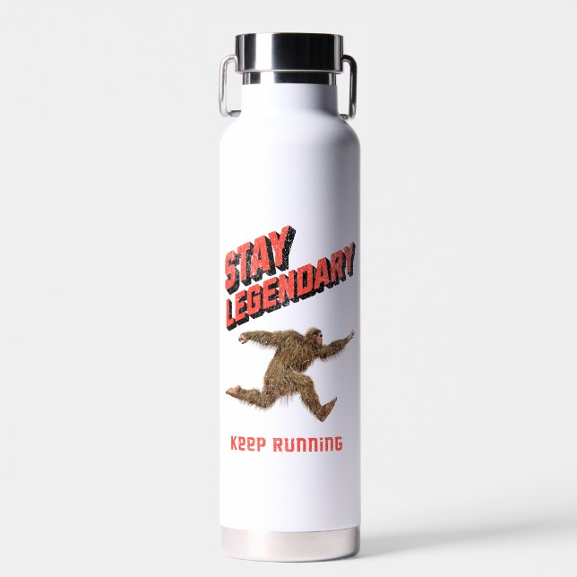 Bouteille D'eau Drôle de motivation de course de Bigfoot (Avant)
