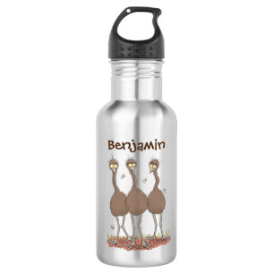 Bouteille D'eau Drôle dessin animé du trio australien emu