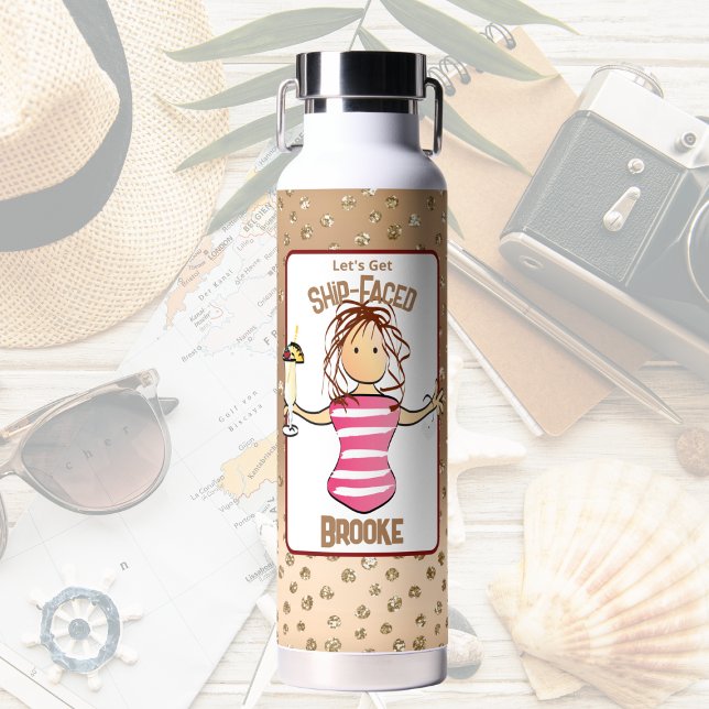 Bouteille D'eau Drôle Dit Croisière Vacances Pour Sa Fête De Plage (Créateur téléchargé)