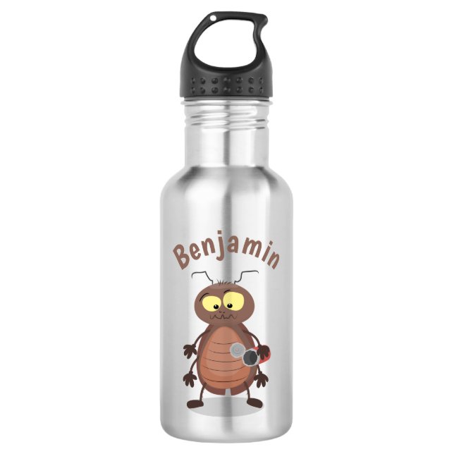 Bouteille D'eau Drôle drôle de personnage de dessin animé de cafar (Devant)