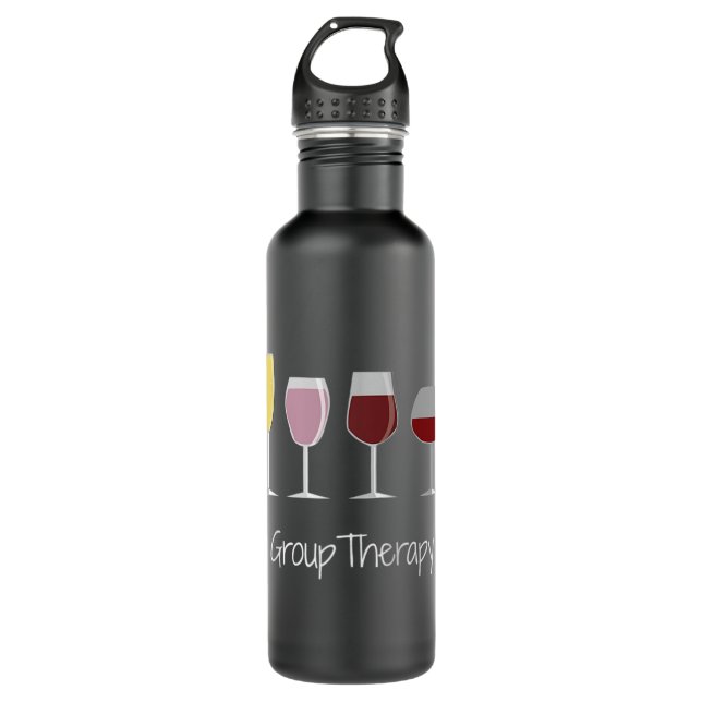 Bouteille D'eau Drôle Femmes Vin Idée Cadeau Tee - Groupe Thérapie (Devant)