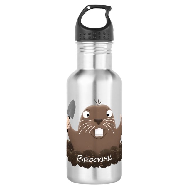 Bouteille D'eau Drôle gopher de poche creusant dessin dessin de de (Devant)