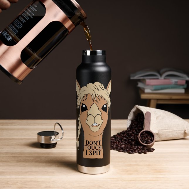 Bouteille D'eau Drôle Llama Ne touche pas Je crache (Gym)