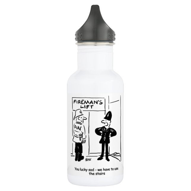 Bouteille D'eau Drôle pompier pompier et policier caricature St (Gauche)