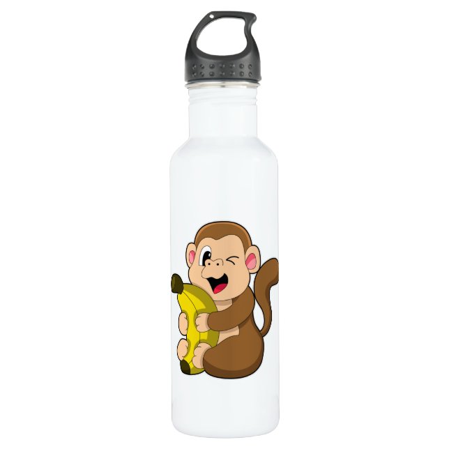 Bouteille D'eau Drôle singe avec banane (Devant)