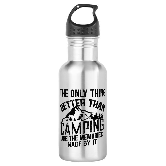 Bouteille D'eau Drôle slogan de camping été citations (Devant)