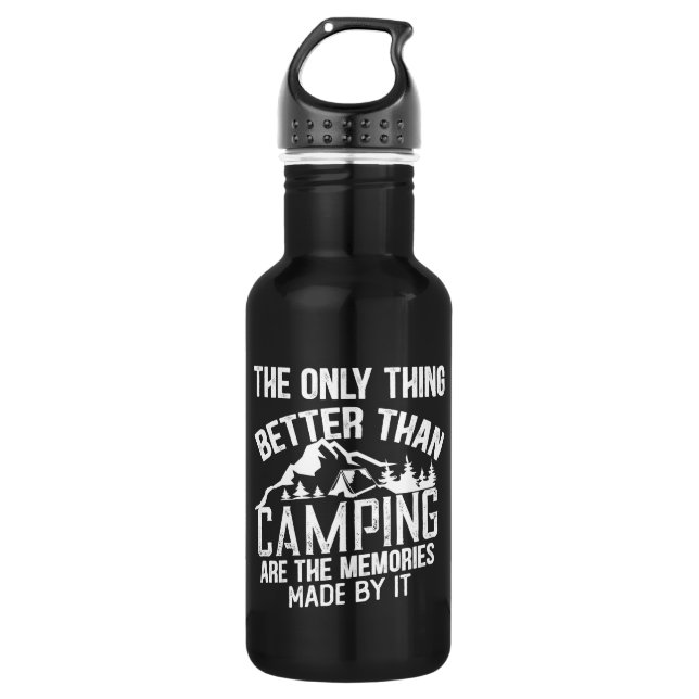 Bouteille D'eau Drôle slogan de camping été citations (Devant)