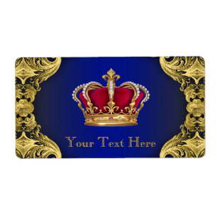 Bouteille d'eau du Baby shower Royal Blue Gold