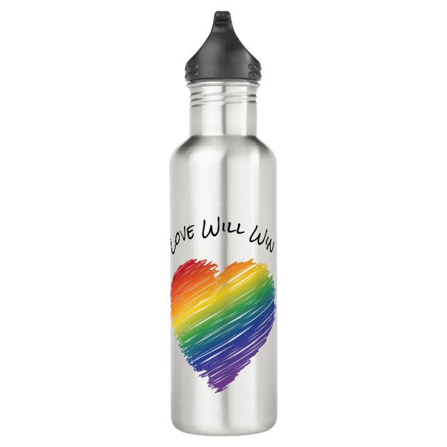 Bouteille d'eau du coeur à griffes arc-en-ciel (Droite)
