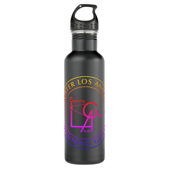 Bouteille d'eau du logo GLASG Rainbow Gradient (Devant)