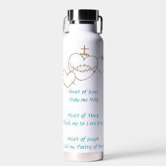 Bouteille d'eau du rosaire du coeur