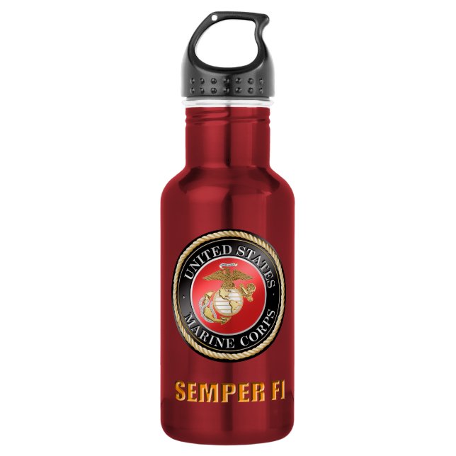 Bouteille d'eau d'usmc Semper fi (Devant)