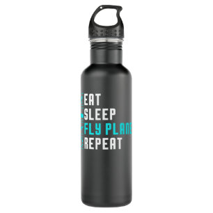 Bouteille D'eau Eat Sleep Fly Planes Repeat
