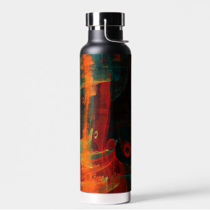 Bouteille D'eau Eau Orange Rouge Bleu moderne Art Abstrait Motif